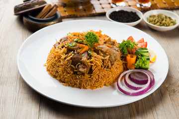 lamb madghout, popular arabic rice with meat during ramadan © wong yu liang
