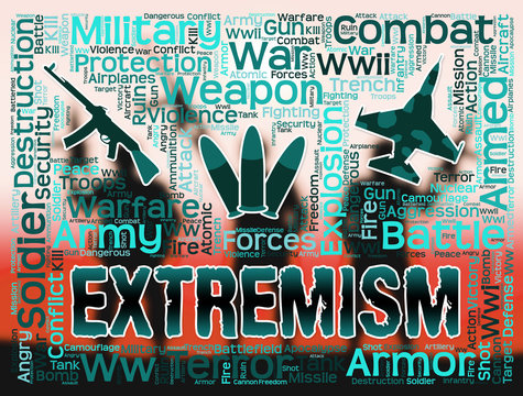 Extremism Words Indicates Radicalism Fundamentalism And Terroris