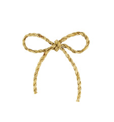 Rope bow isolated on white background with clipping path.