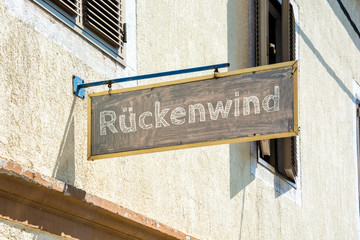 Fototapeta premium Schild 116 - Rückenwind
