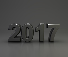 Steel number 2017, 3d rendering