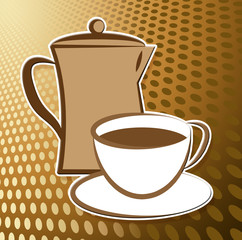 Coffee Pot Icon Shows Cafe And Beverages