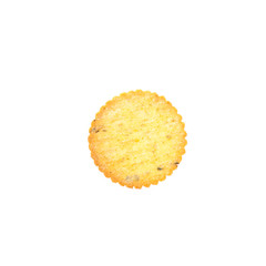 crackers or biscuits on white background