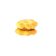 crackers or biscuits on white background