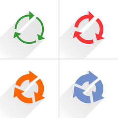 Color arrow refresh, reload, repeat icon on white