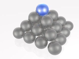Blue and grey spheres