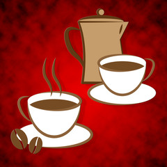 Obraz premium Fresh Coffee Shows Beverages Caffeine And Cafeteria