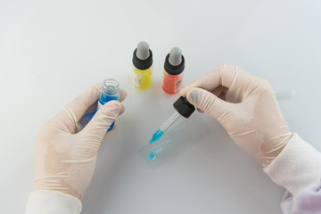 Set of laboratory test,Blood group test in laboratory