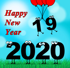 Two Thousand Twenty Indicates 2020 New Year 3d Illustration