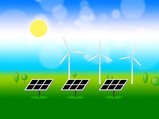 Solar Wind Power Means Renewable Resources And Energy