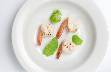 Shrimps. Prawns isolated on a White Background .Seafood