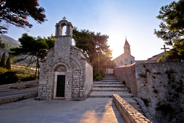 Stone chappel and church in Bol