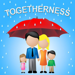 Family Togetherness Shows Children And Parents Together