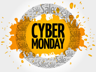 Cyber Monday words cloud, business concept background
