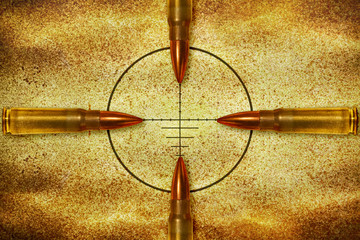 Four bullets and target
