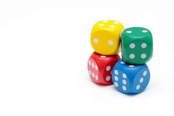 Dice concept for business risk, chance, good luck or gambling