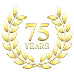 Golden laurel wreath 75 years 