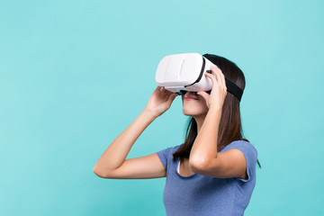 Woman play game with VR