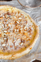 Homemade sweet tart with almonds