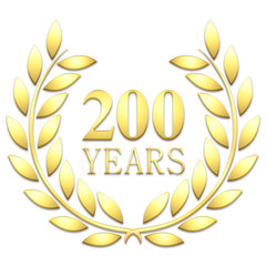 Golden laurel wreath 200 years
