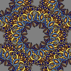 Seamless mandala pattern for printing on paper or fabric. Islam and Arabic motifs. Vector