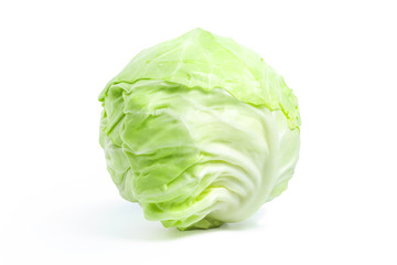 Fototapeta premium Green cabbage isolated on a white background