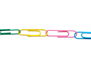 Relation concept, Chain colorful paperclip have a relation on wh