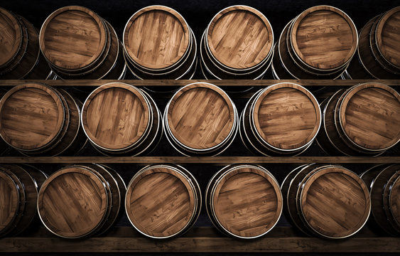 winemaking barrel 3d illustration
