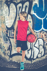 basketball player - vintage style photo