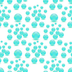 Scattered Pearls Seamless Pattern Isolated on White Background