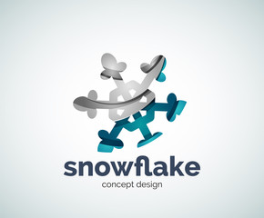 Vector Christmas snowflake logo template