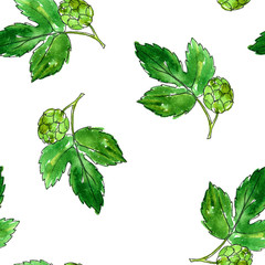 background with hop leaves