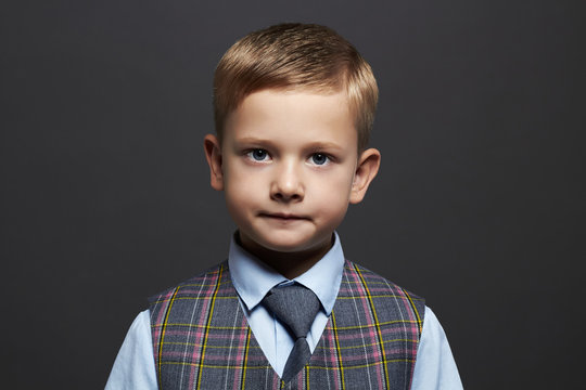 fashionable little boy.stylish child in suit and tie. fashion children.ready to school