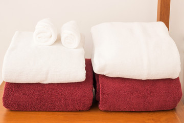 Fototapeta na wymiar The different sizes cotton towel