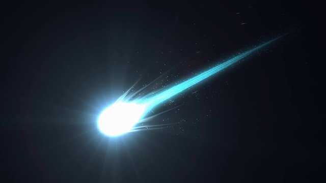 Artist rendering, beautiful close up view blue comet.	