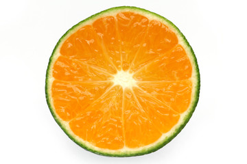 Japanese green orange fruit isolated