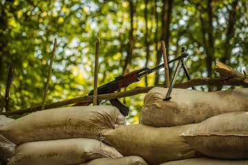 Rifle on sandbags