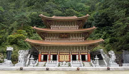 Chungcheongbuk-do, South Korea - August 29, 2016: Guinsa temple in Sobaek Mountains, South Korea