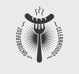 Oktoberfest beer festival lettering typography celebration retro typographic design