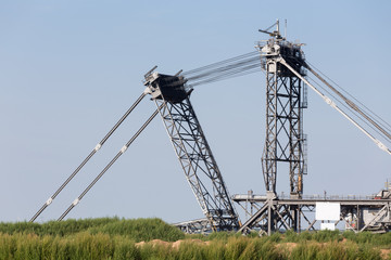 bucket wheel excavator in an open-cast mining