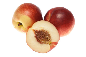 Nectarine fruit isolated on white background