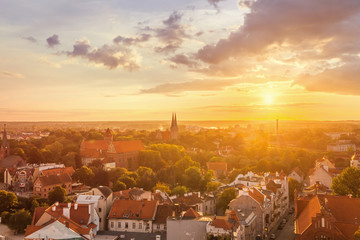 Top view of the town of Olsztyn
