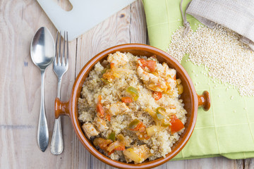 Quinoa salad with vegetables.Superfoods concept