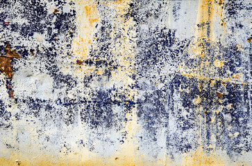 Old painted rusty metal. Textured background.