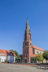 Fototapeta na wymiar St. Marien church on the market square in Quakenbruck