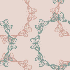 Vector illustration with magic hand drawn butterfly