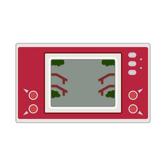 Vector game and watch icon illustration. Geek gaming retro gadge
