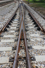 Railroad Track splitting lanes