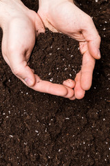Handful of Rich Brown Soil