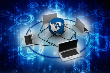 Computer Network,3d rendering